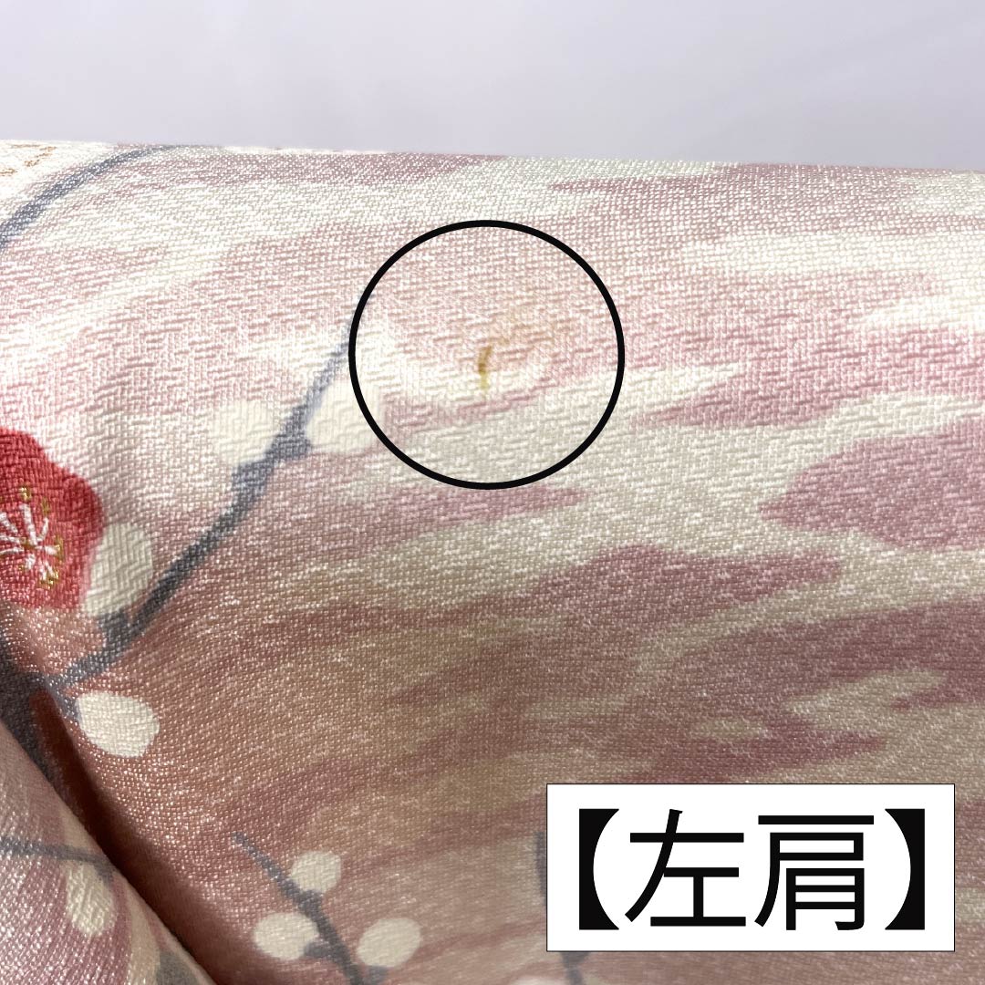 小紋 正絹 Sランク 身丈163cm 裄丈68cm 袷 一斤染色（いっこんぞめいろ） 京友禅 草花 しつけ糸付き ピンク系 1115007132413