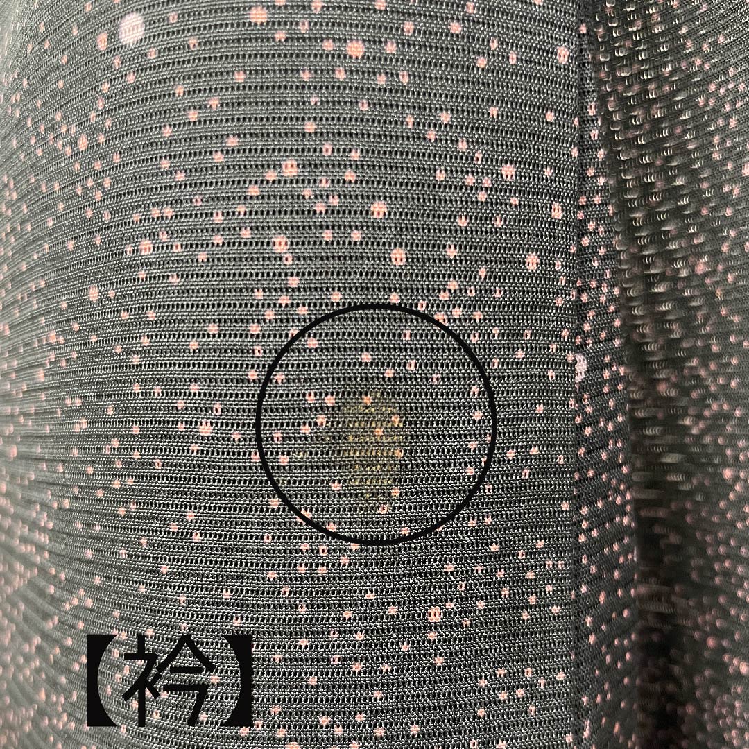夏物 正絹 小紋 身丈163.5cm 裄丈65cm 黒色 水玉 絽 Aランク 黒系 1132000113410