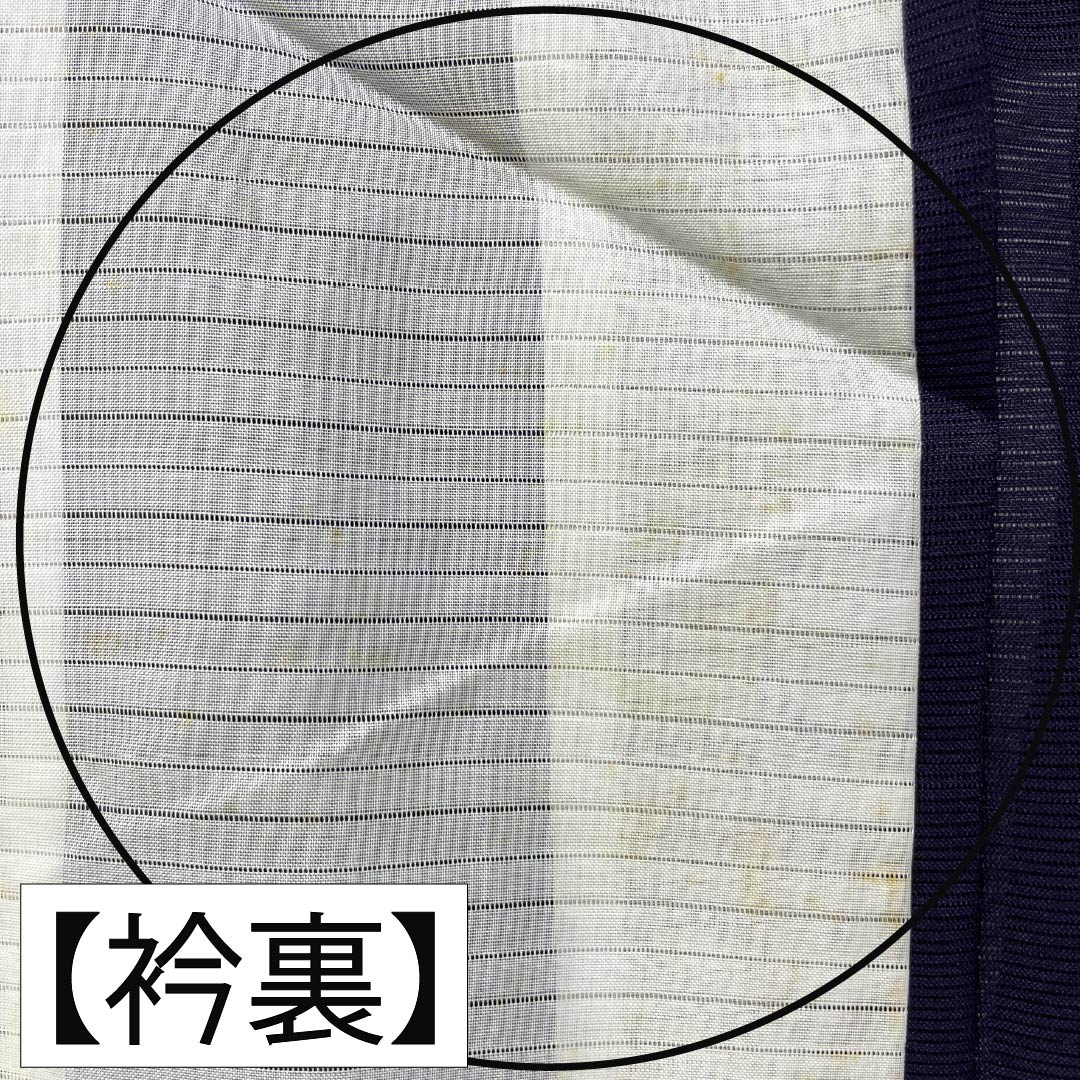 夏物 ポリエステル 色無地 Bランク 身丈152.5cm 裄丈62cm 褐色（かちいろ） 素無地 洗える着物 絽 紫系 1132005514220
