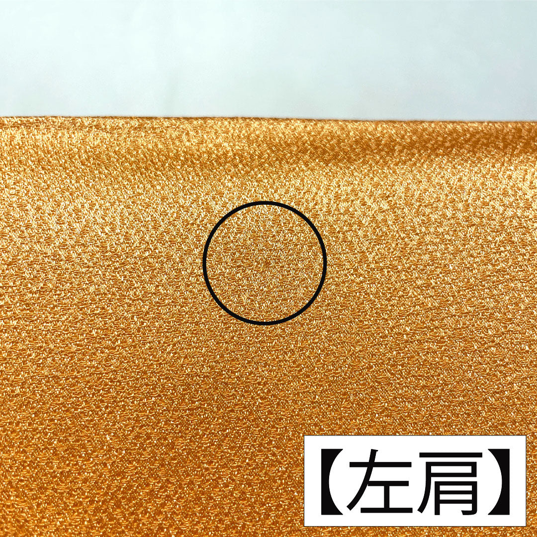 訪問着 正絹 袷 身丈154cm 裄丈64cm 朱華色（はねずいろ） 部分絞り 部分刺繡 菊 Aランク 橙系 1112005403226