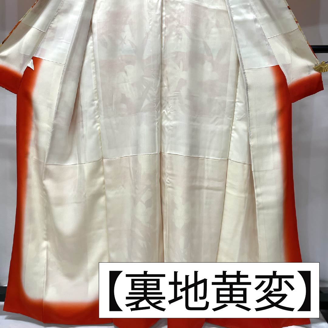 訪問着 正絹 Aランク 袷 身丈164cm 裄丈64.5cm 乳白色（にゅうはくしょく） 京友禅 草花 白系 1112006523411