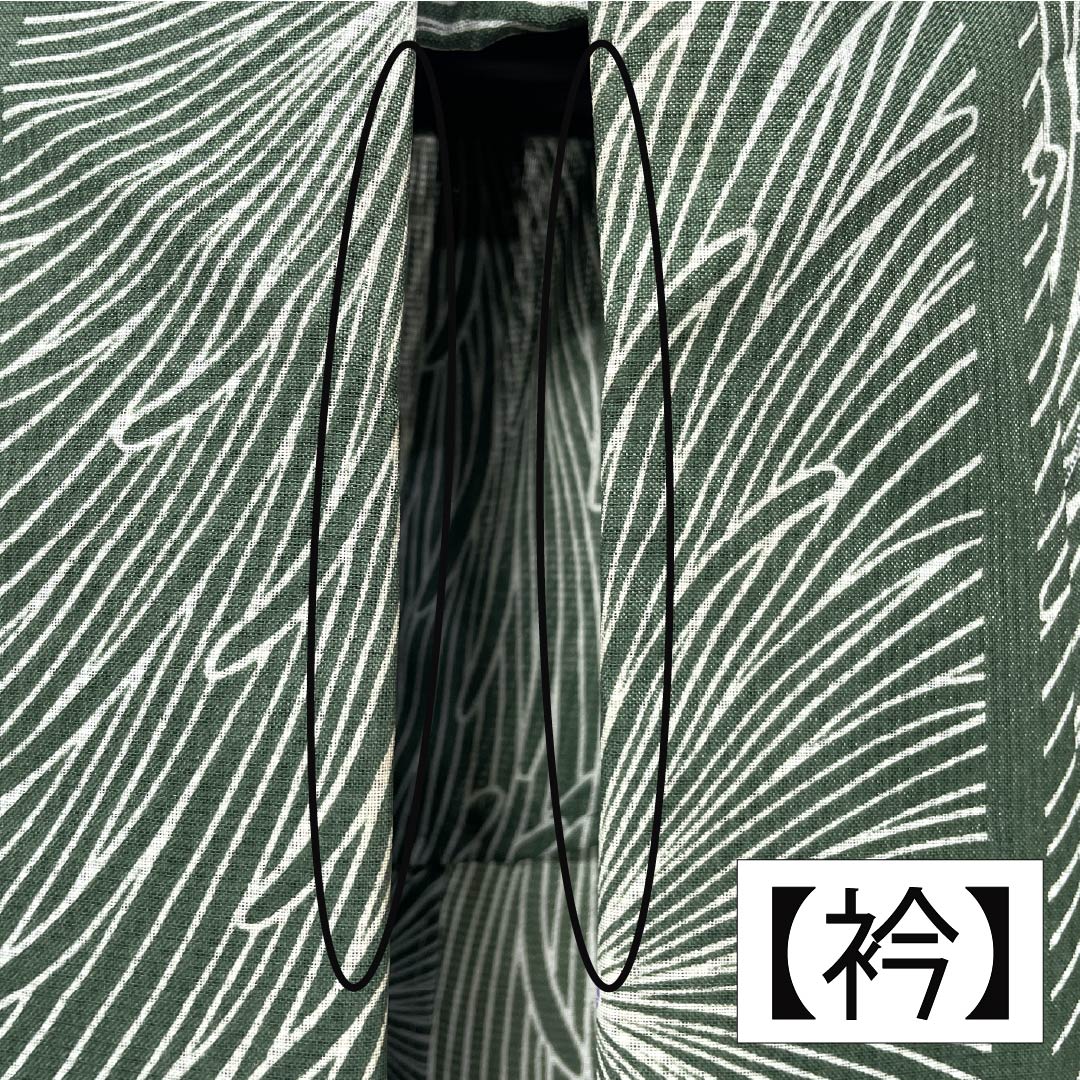 夏物 ポリエステル 小紋 身丈158cm 裄丈66cm 夏虫色（なつむしいろ） 乱菊 洗える着物 紗 Sランク 緑系 1132002162319