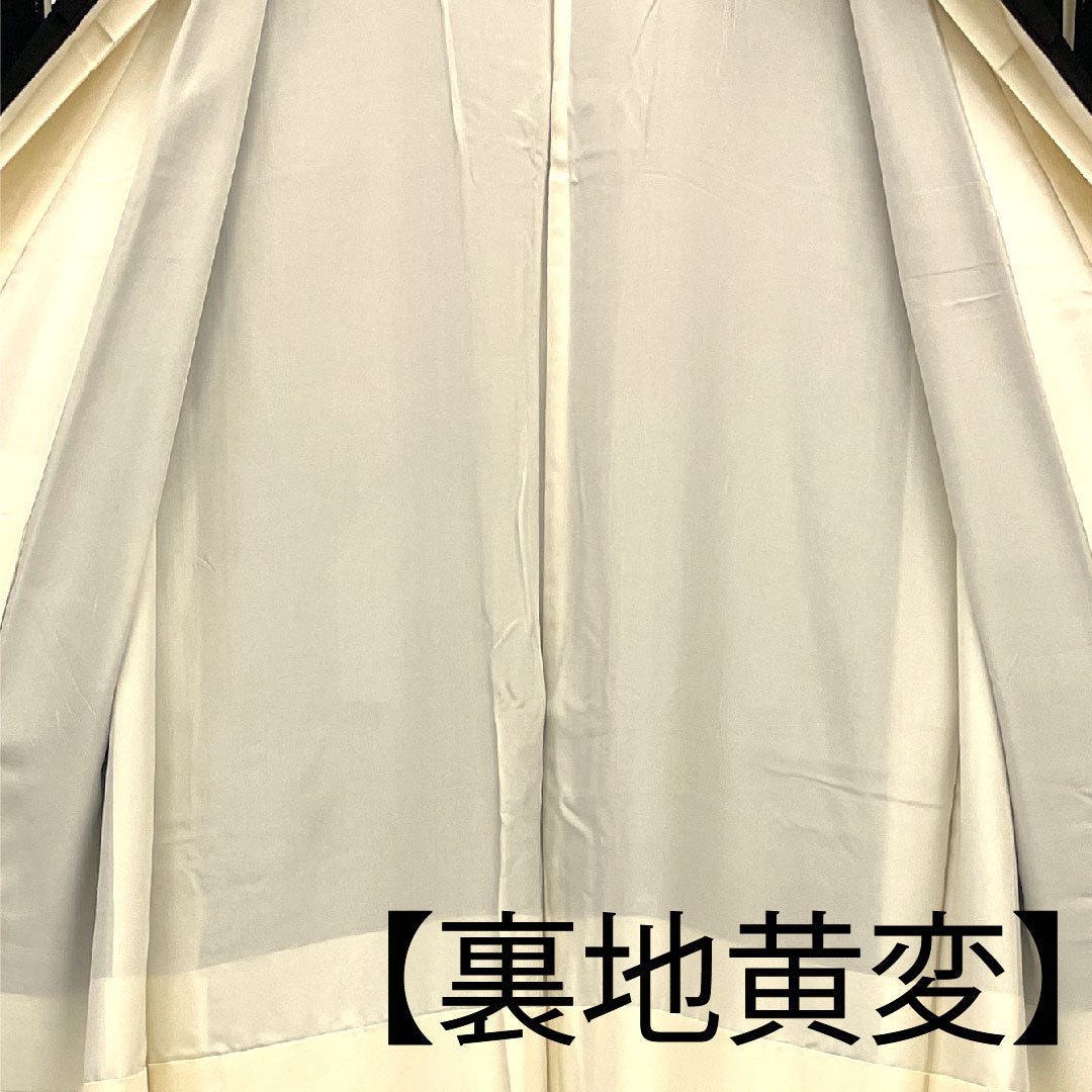 黒留袖 身丈161cm 裄丈64cm 袷 京友禅 吉祥文様 丸に橘 正絹 Aランク 五つ紋 黒系 1111000373410