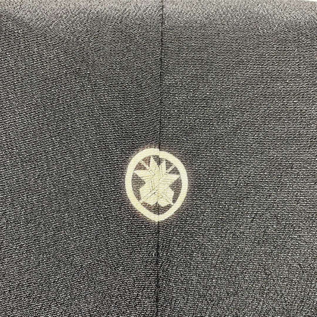 Black formal kimono, pure silk, length 157cm, sleeve length 62cm, lined, Kyoto yuzen, auspicious motif, five crests, circle with different arrow feathers, A rank, black, 1111001763310