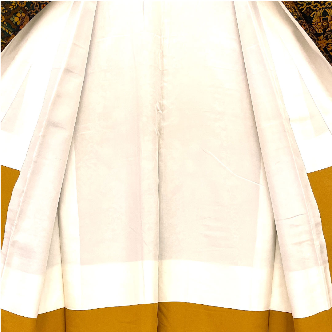 小紋 身丈158cm 裄丈64cm 袷  更紗模様  正絹 Aランク 茶系 1115000443314