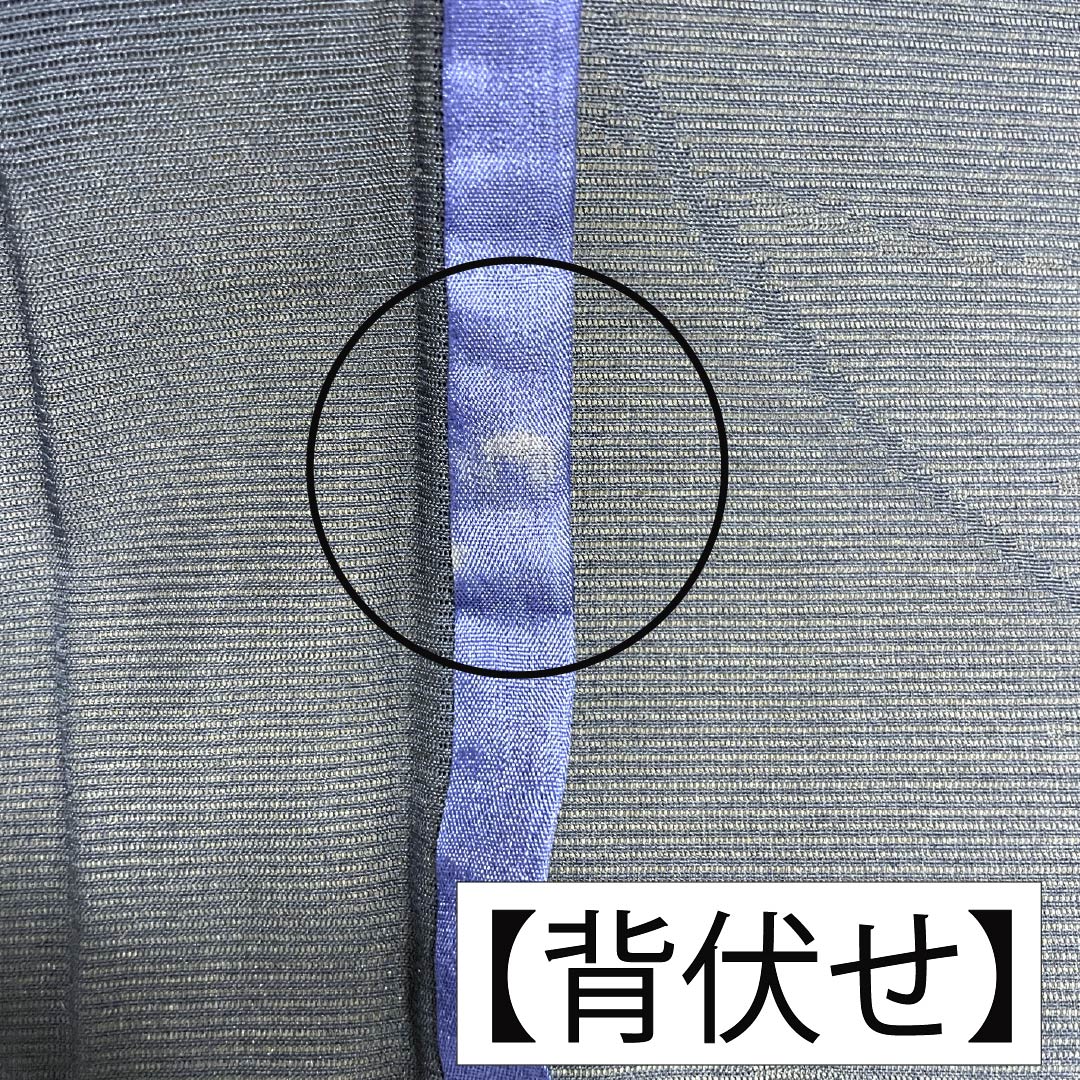 夏物 正絹 色無地 Aランク 身丈159.5cm 裄丈64.5cm 濃紺色（のうこんいろ） 草花模様 紋紗 紗 紺系 1132003723318