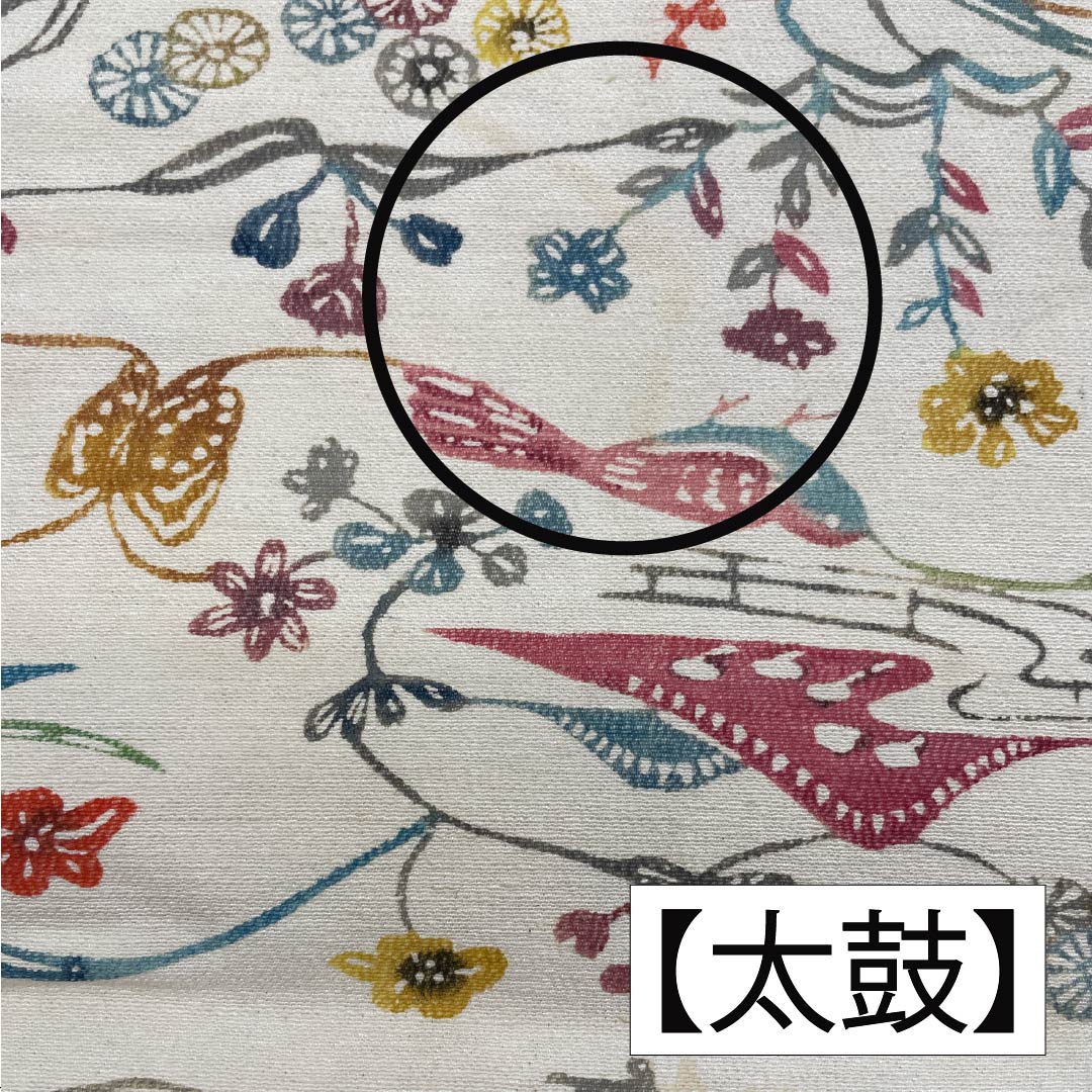 Nagoya Obi, Pure Silk, Grade A, Off-White, Kyoto Bingata Floral Pattern, Toyama, 340cm Long, Full Length, Casual, Cream, Product Number: 1124009233315, Nagoya Style