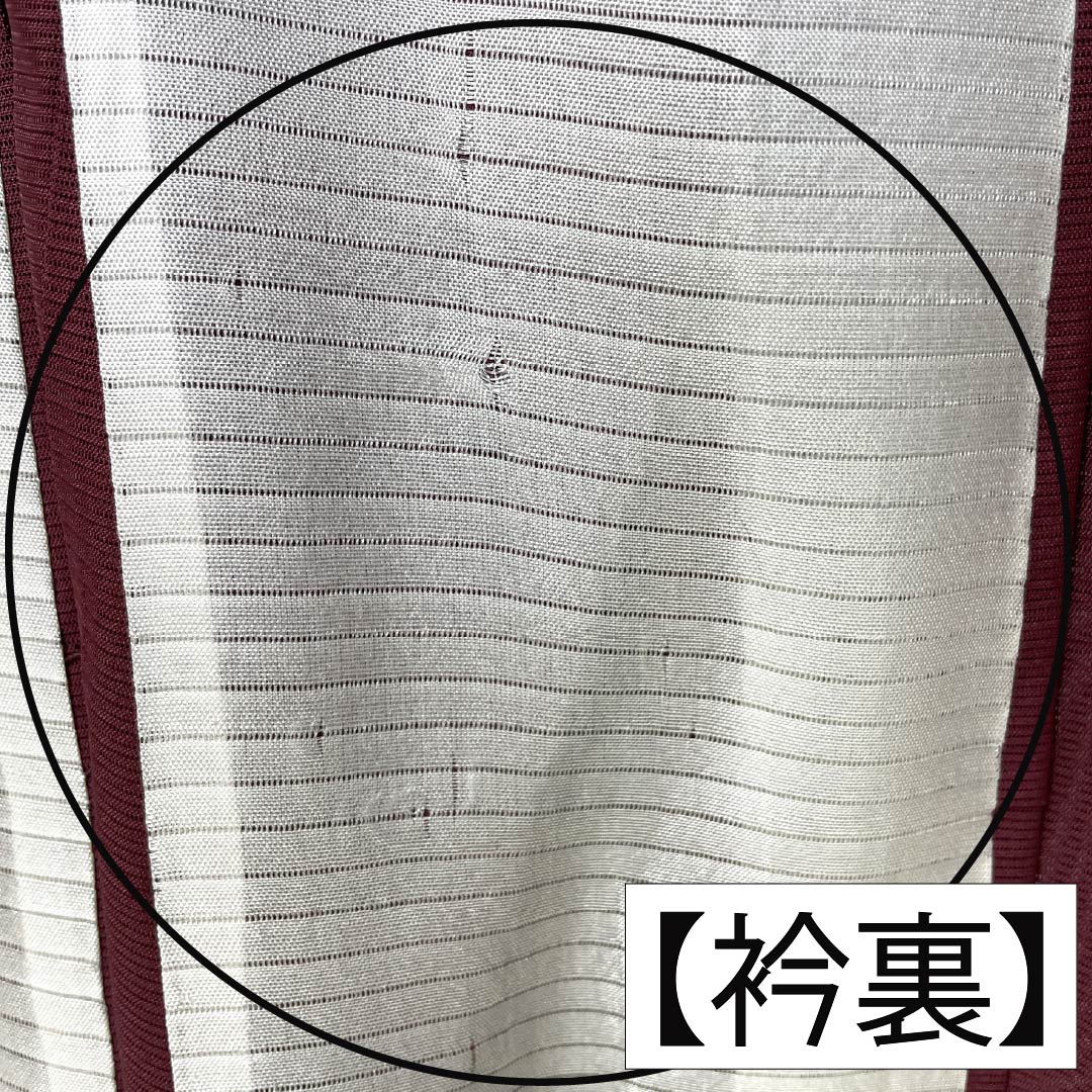 夏物 ポリエステル 色無地 Aランク 身丈154cm 裄丈65cm 蘇芳色（すおういろ） 洗える着物 素無地 絽 茶系 1132004173214