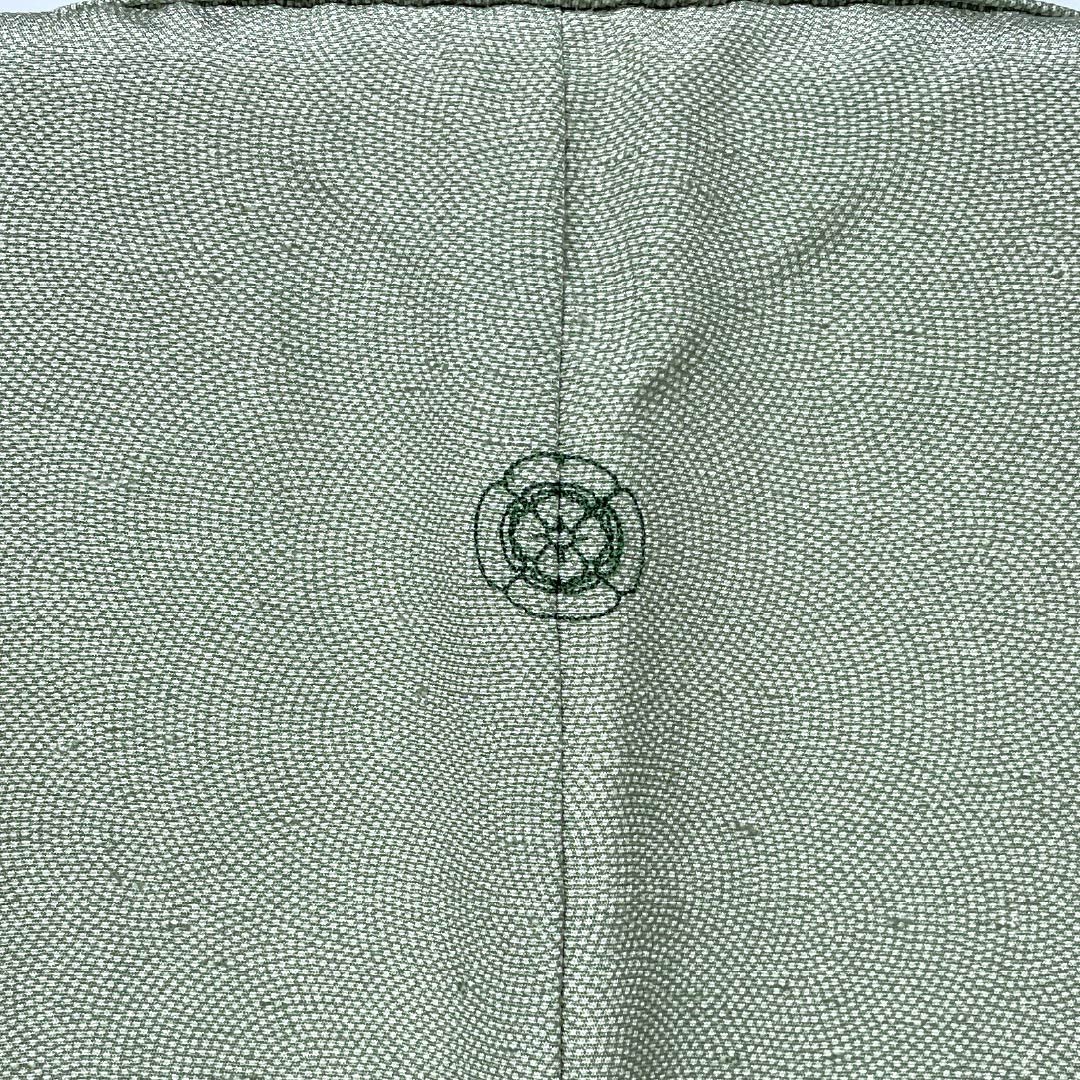 小紋 正絹 Sランク 身丈158cm 裄丈65.5cm 袷 龍泉青瓷釉色（ロンチュエンチンツーユースーいろ） 一つ紋 木瓜 鮫柄 型染 緑系 1115006712319