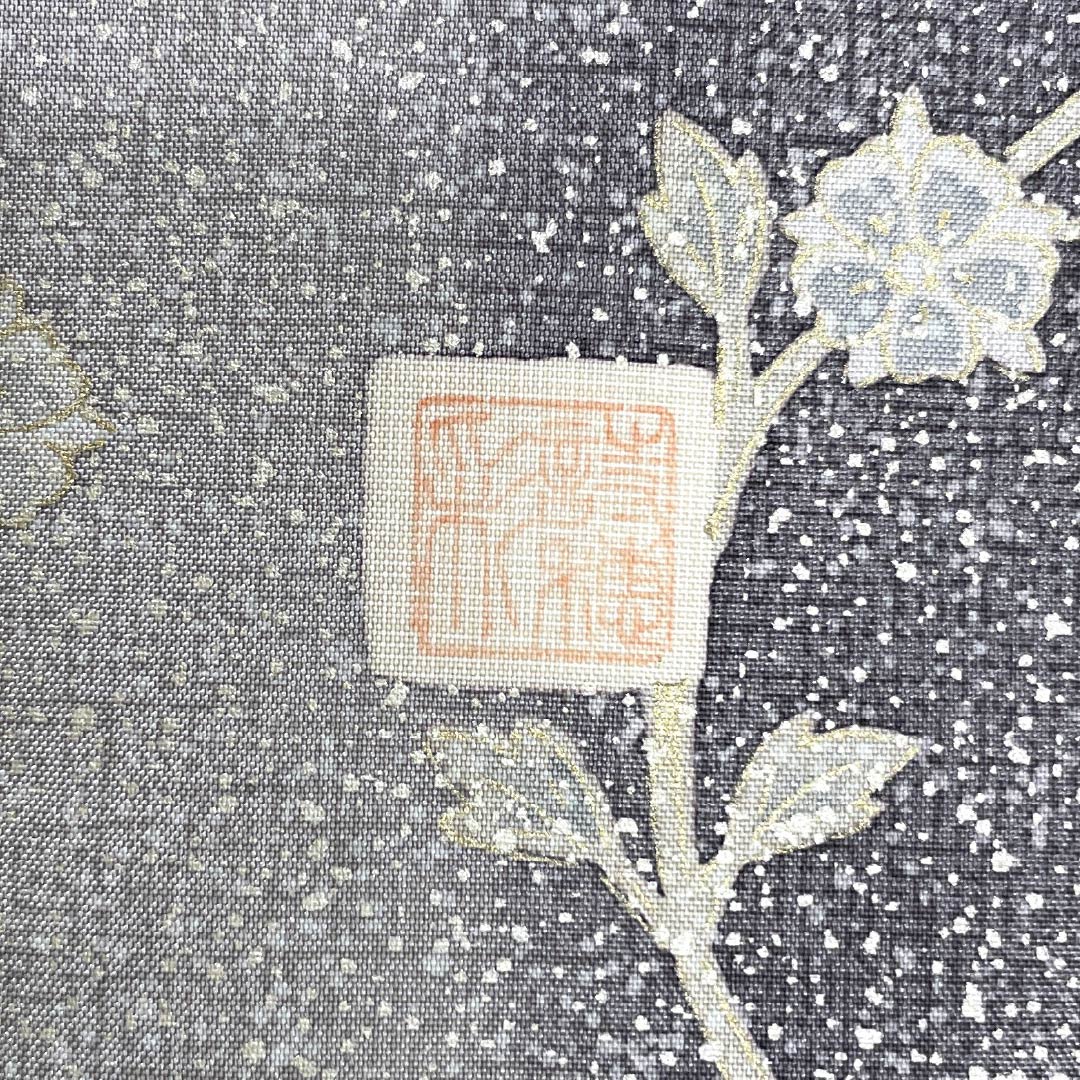 訪問着 正絹 Sランク 袷 身丈164.5cm 裄丈64.5cm 絹鼠色（きぬねずいろ） 蘇州刺繍 汕頭刺繍 抽象模様 グレー系 1112006422422