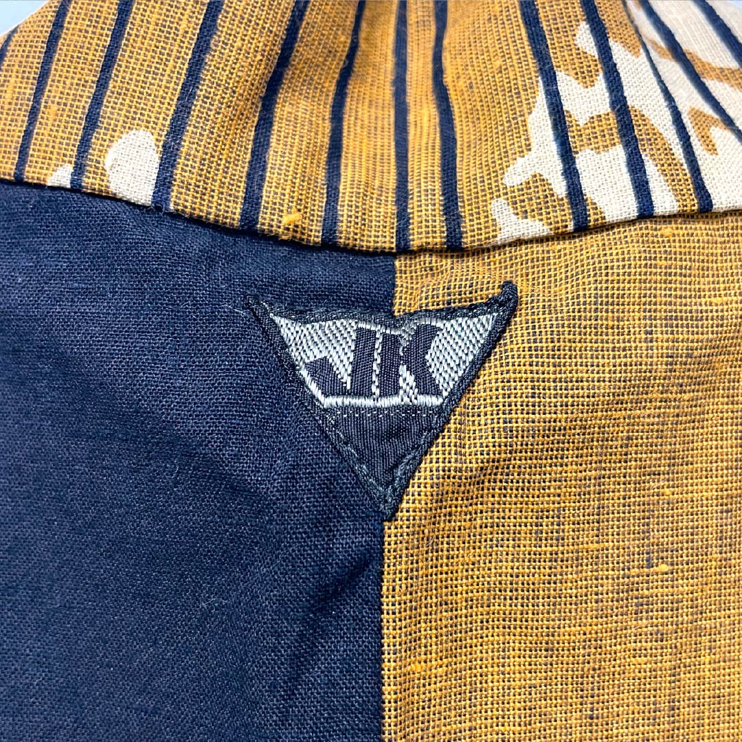 浴衣 木綿 身丈154.5cm 裄丈64cm Aランク 単衣 茶系 黄褐色（おうかっしょく） 海老 1118005413214