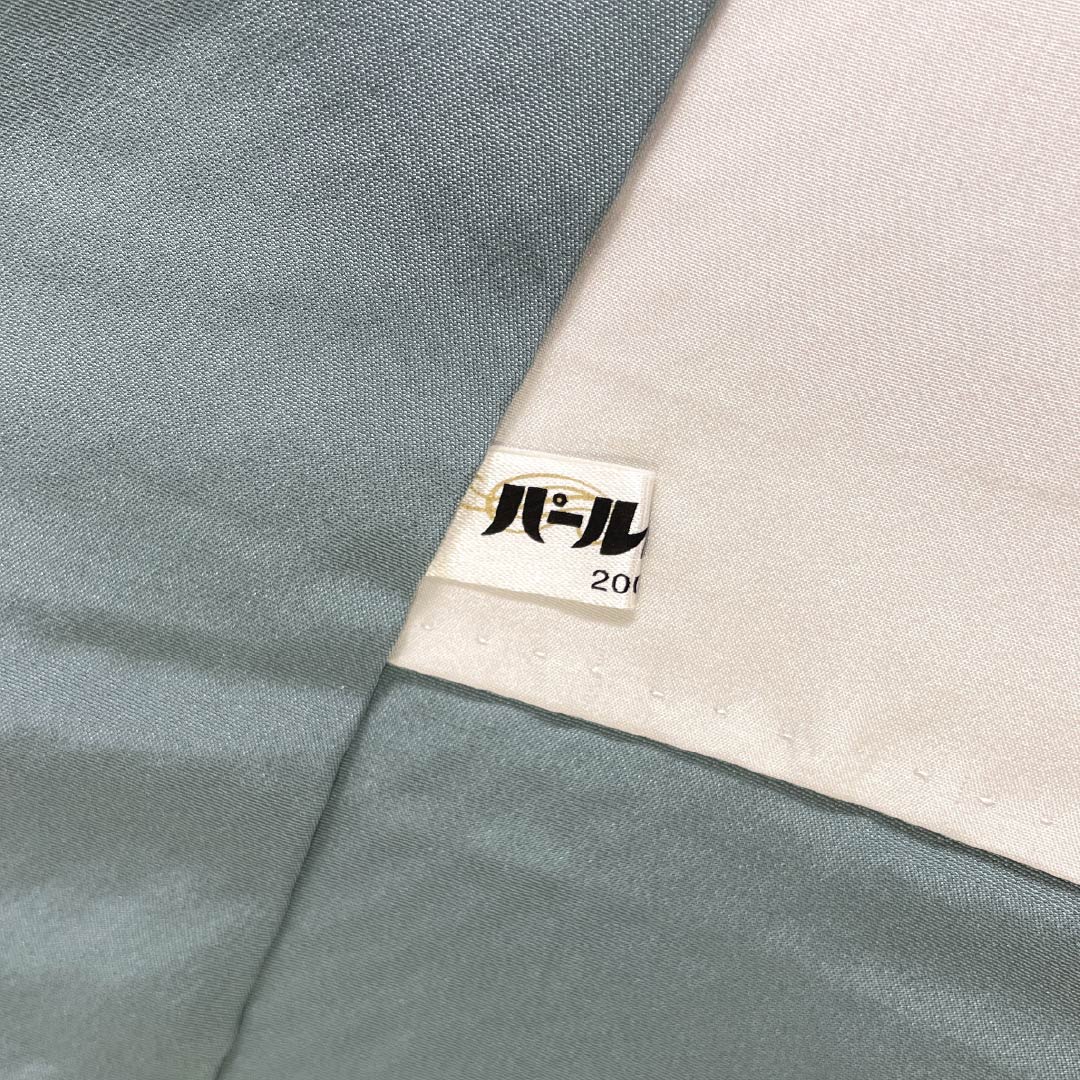 小紋 正絹 Sランク 身丈170cm 裄丈68cm 袷 錆浅葱色（さびあさぎいろ） 絞り 四ツ巻 パールトーン加工 しつけ糸付き 青系 1115006572617