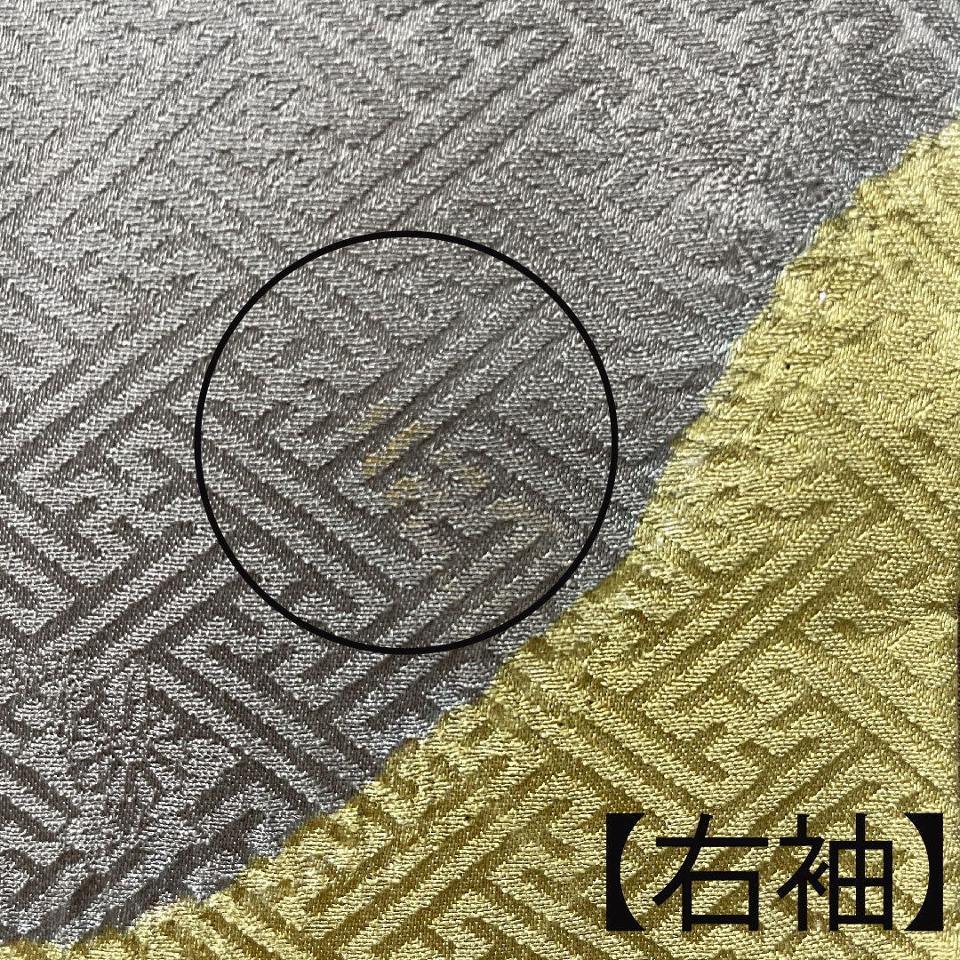 Homongi, lined, length 151.5cm, sleeve length 63cm, plum gray, tie-dye, abstract pattern, pure silk, A rank, brown, 1112002623214