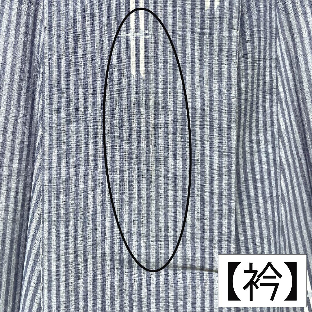 夏物 ポリエステル 紬 Sランク 身丈159cm 裄丈66cm つるば鼠色（つるばねずいろ） 洗える着物 縞 トンボ 紗 グレー系 1132006152322