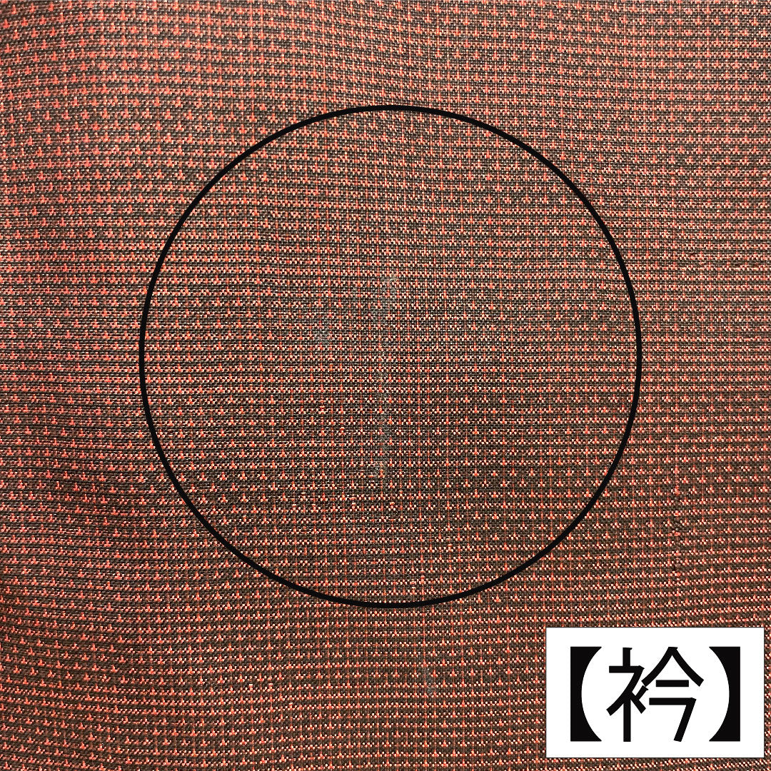 訪問着 正絹 袷 身丈158.5cm 裄丈65cm 生臙脂色（しょうえんじいろ） 大島紬地 紬地 蘇州刺繡 草花模様 Aランク 赤系 1112005493312