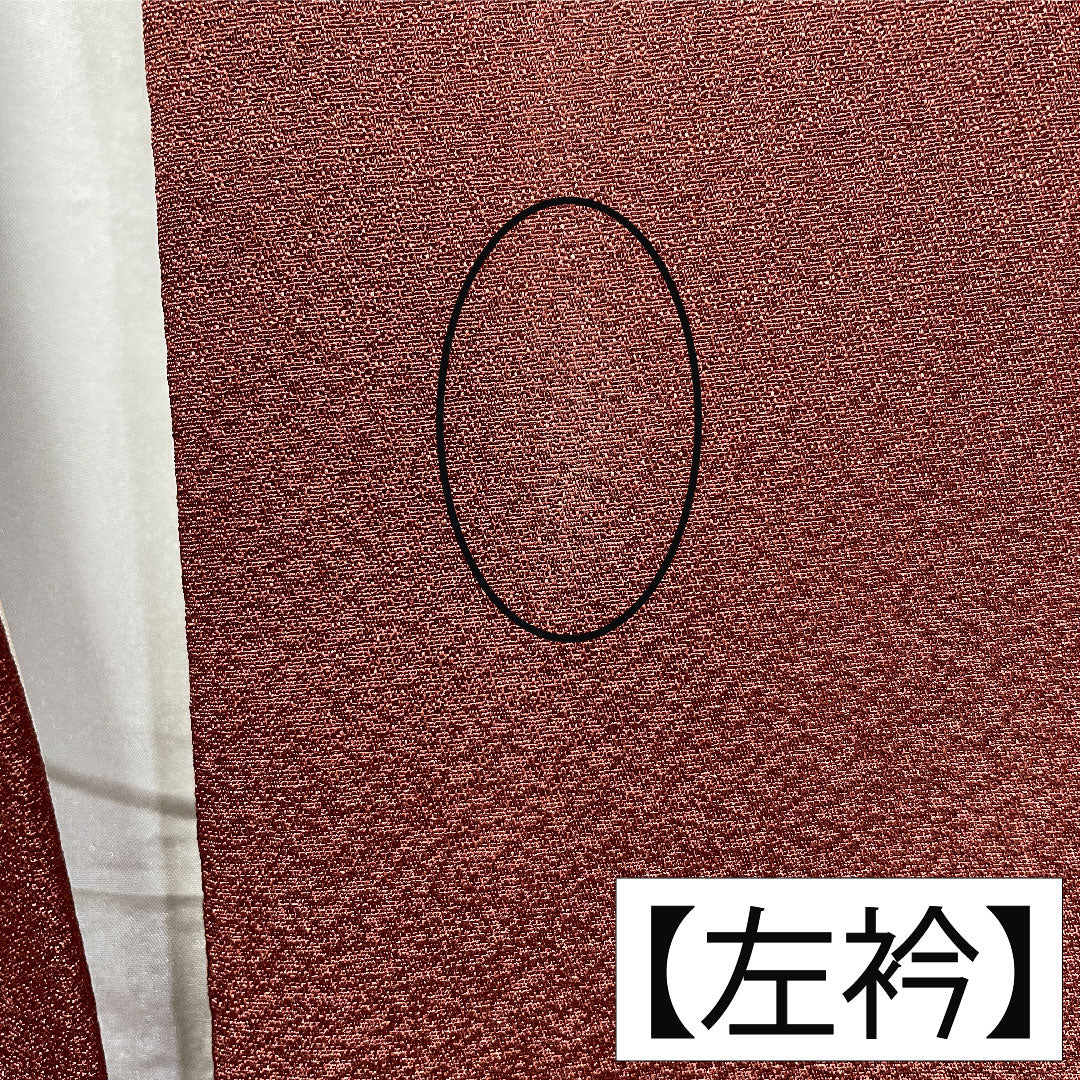 Homongi, pure silk, lined, length 162.5cm, sleeve length 64cm, copper color, Kyoto Yuzen, abstract pattern, A rank, brown, 1112005973414