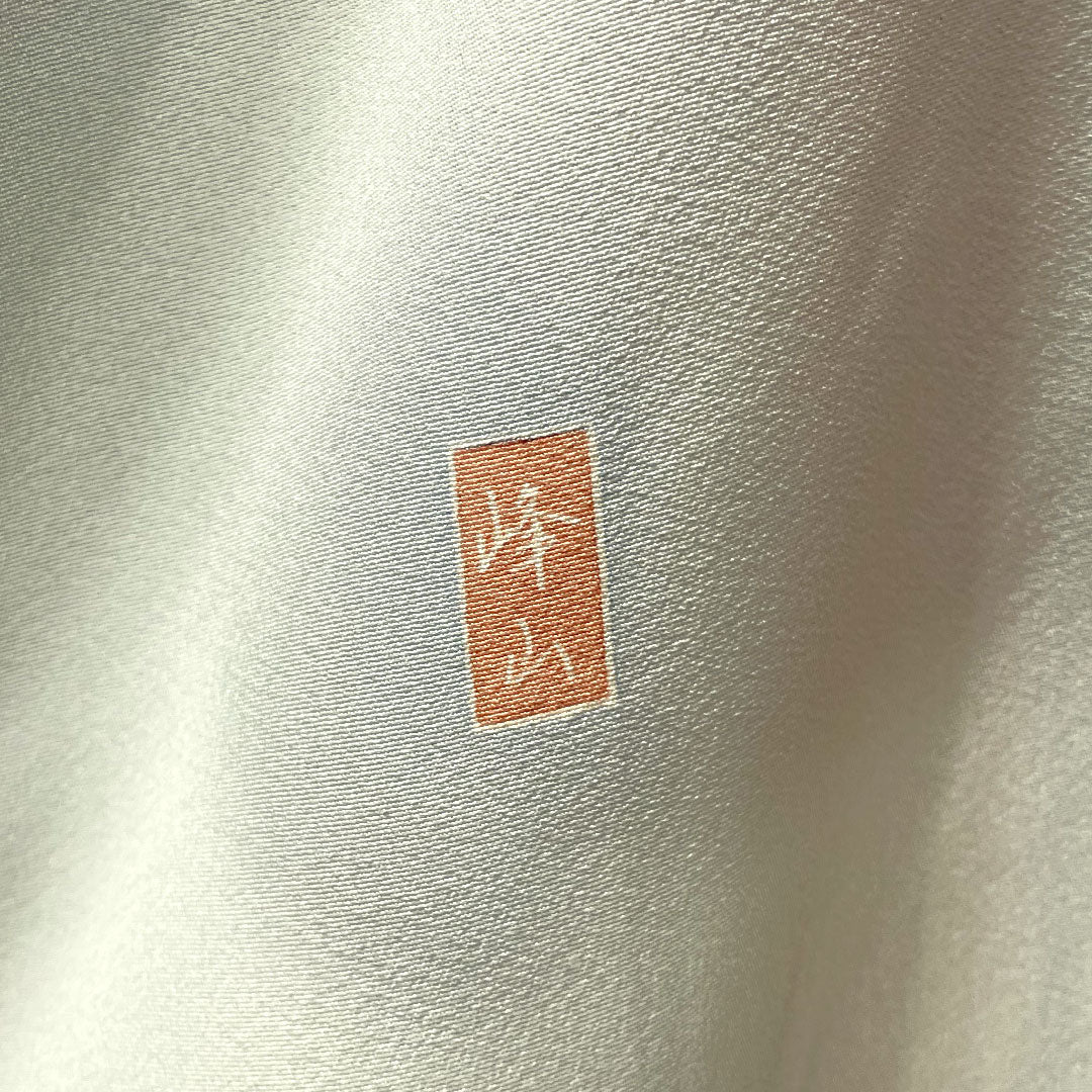 訪問着 正絹 袷 身丈151.5cm 裄丈63cm 青白磁色 京加賀友禅 峰山和生 吉祥文様 Sランク 水色系 1112003812224