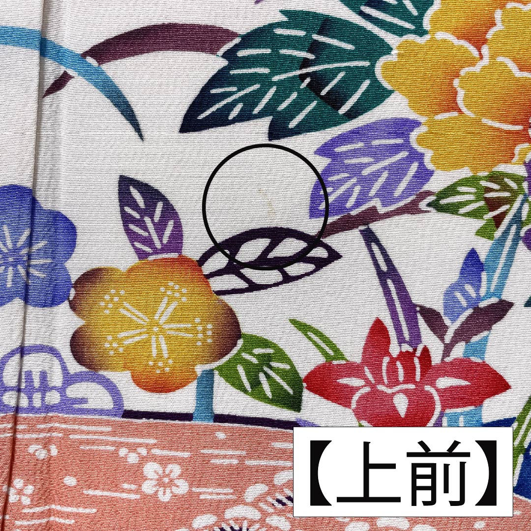 振袖 秀品 身丈158cm 裄丈63.5cm 正絹 【中古】 振袖 身丈158cm 裄丈65cm M 袷 雪輪 草花 刺繍 絞り 赤 正絹 秀品