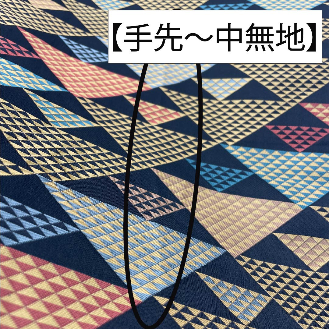 （京袋帯）名古屋帯 ポリエステル Sランク 京袋帯 鱗   帯丈378cm 全通 カジュアル 黒系 1124010912310 開き仕立て