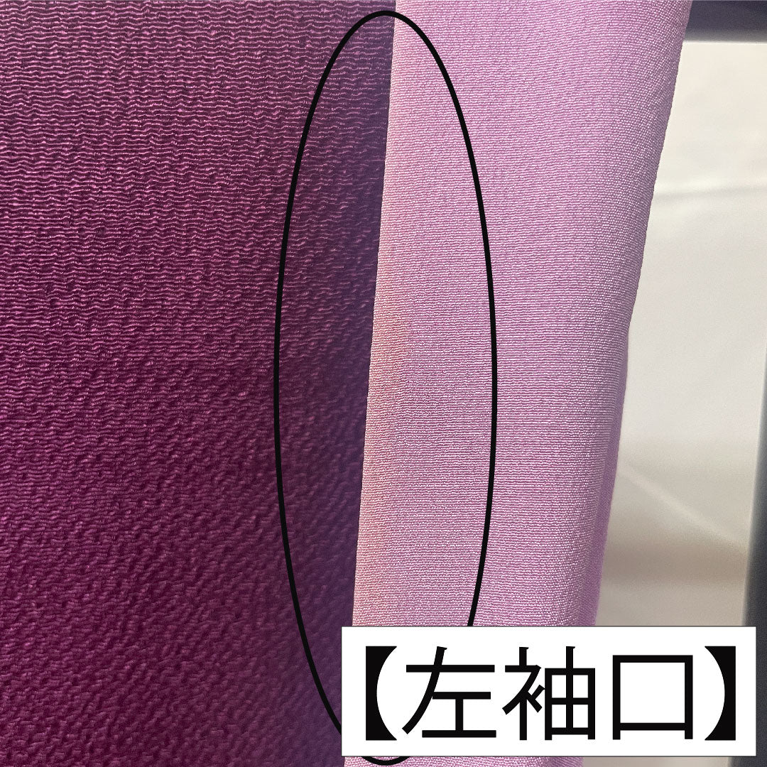 Homongi, pure silk, lined, length 158.5cm, sleeve length 64.5cm, light purple, Kyoto Yuzen, chrysanthemum, iris, crepe, A rank, purple, 1112005173320