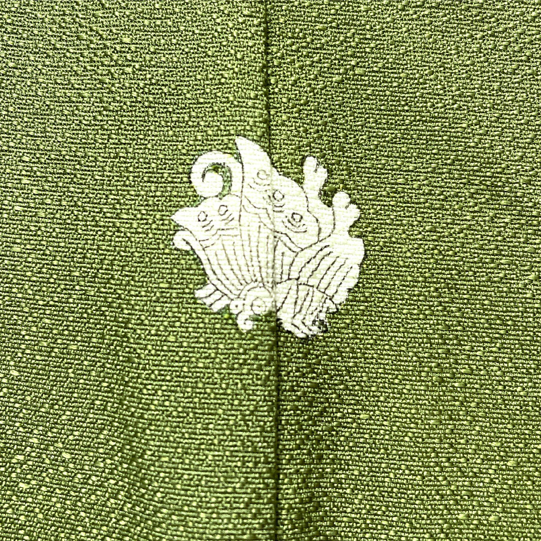 リサイクル着物】色無地 正絹 身丈164.5cm 裄丈65cm 緑衫色