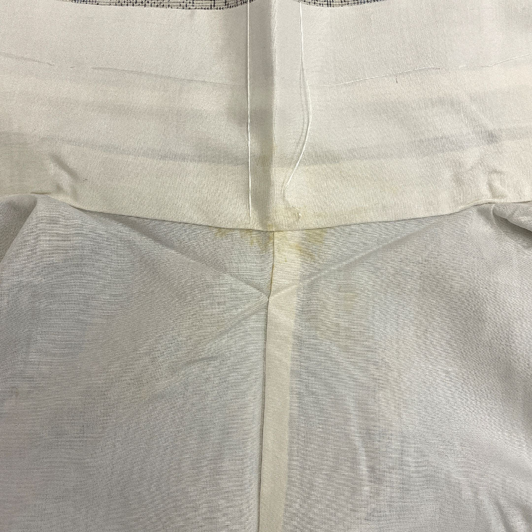 白大島紬 身丈163cm 裄丈66cm 花更紗模様 7マルキ 正絹 Aランク 袷 白系 1116000573311