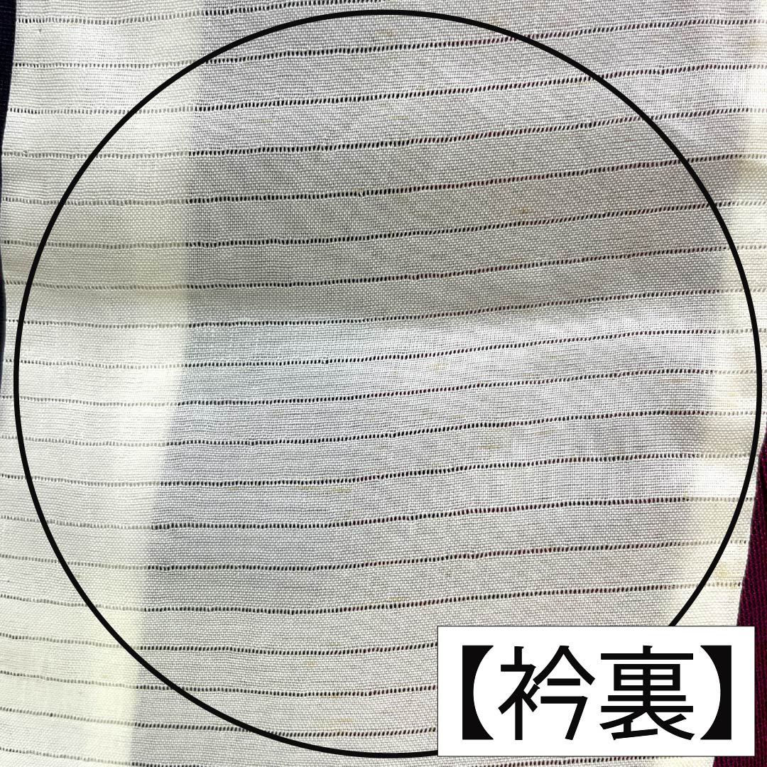 夏物 正絹 お召 Aランク 身丈151cm 裄丈64cm 紫黒色（しこくしょく） 草花模様 紗 紫系 1132004663220