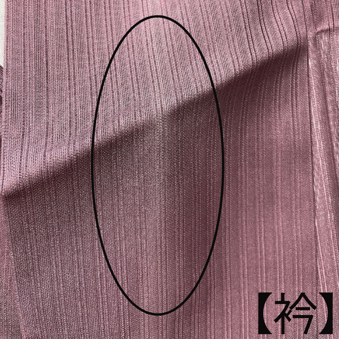 夏物 正絹 色無地 身丈160cm 裄丈60cm 紫土色（しどいろ） 竪絽（たてろ） 絽 Aランク 紫系 1132001093420