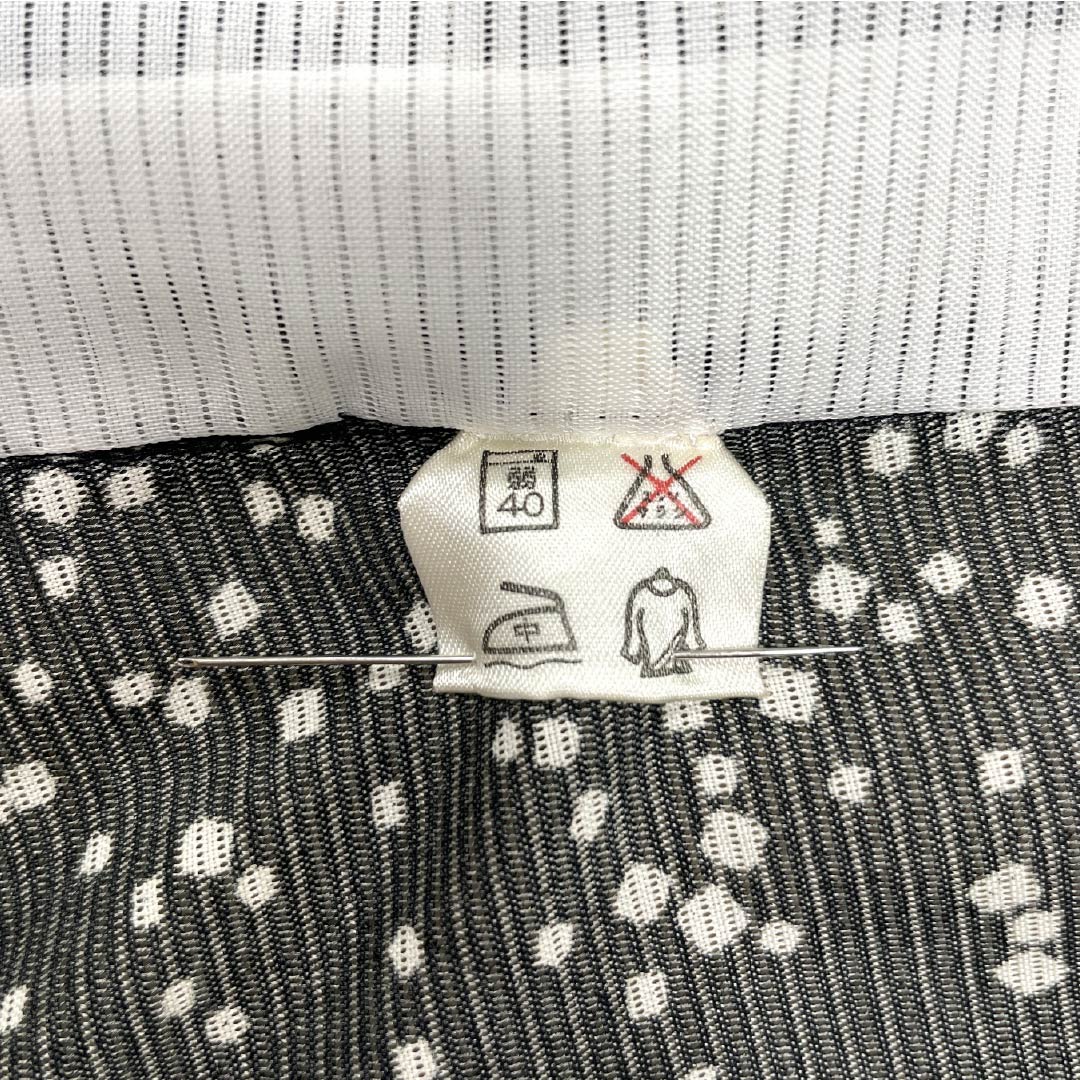 Summer kimono, polyester, small pattern, length 167cm, sleeve length 67cm, dot, washable kimono, silk, S rank, black, 1132001932510