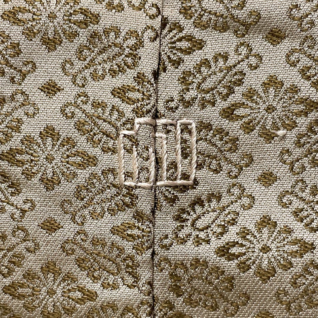 紬 正絹 Sランク 身丈165.5cm 裄丈65.5cm 香色（こういろ） お召 一つ紋 源氏香 袷 ベージュ系 1116004432525