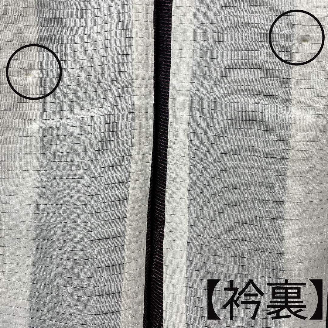 夏物 正絹 小紋 身丈159cm 裄丈63cm  矢羽根 絽 Aランク 黒系 1132000503310