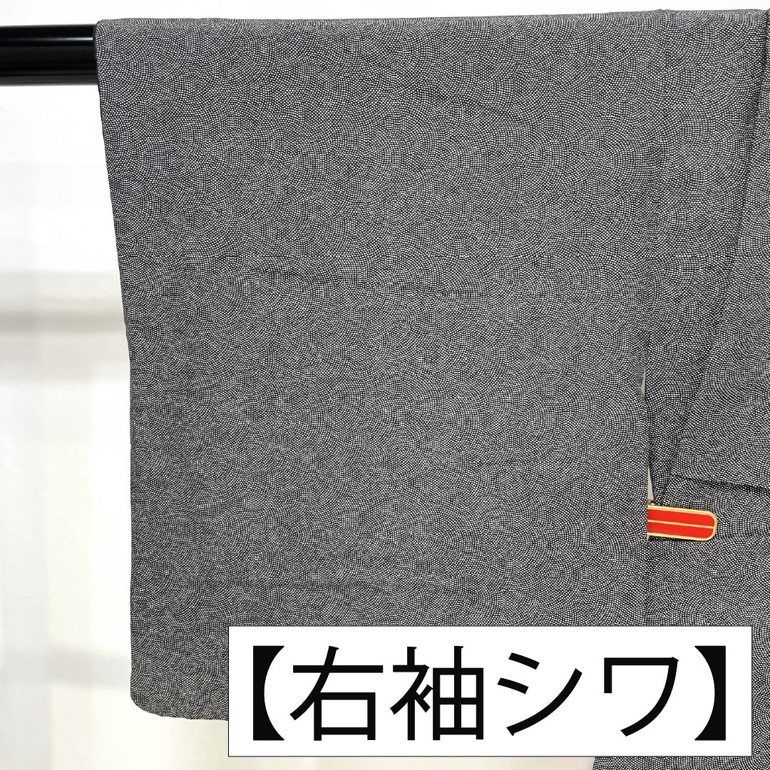 リサイクル着物】小紋 正絹 Sランク 身丈159cm 裄丈63cm 袷 型染 鮫