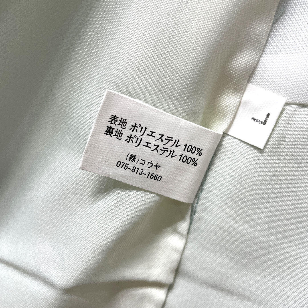 小紋 身丈166cm 裄丈66cm 袷  秘色色 洗える着物 雪輪 うさぎ  ポリ Sランク 青系 1115002582517