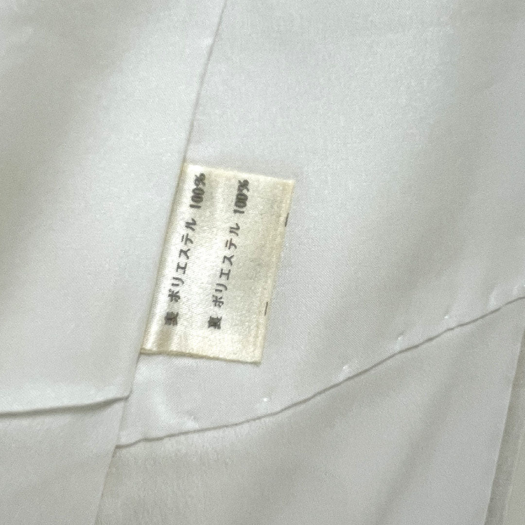 訪問着 ポリエステル 袷 身丈159.5cm 裄丈65cm 鳥の子色（とりのこいろ） 洗える着物 草花模様 Aランク 黄系 1112004313323