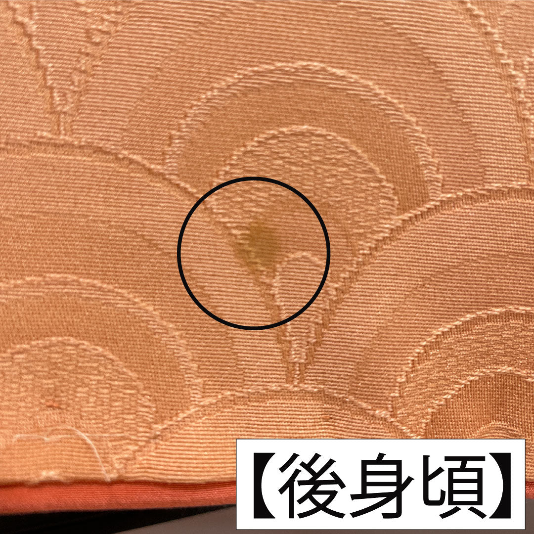 色無地 正絹 身丈154.5cm 裄丈64cm 薄赤色（うすあかいろ）ボカシ染 青海波  袷 Aランク ピンク系 1114002023213