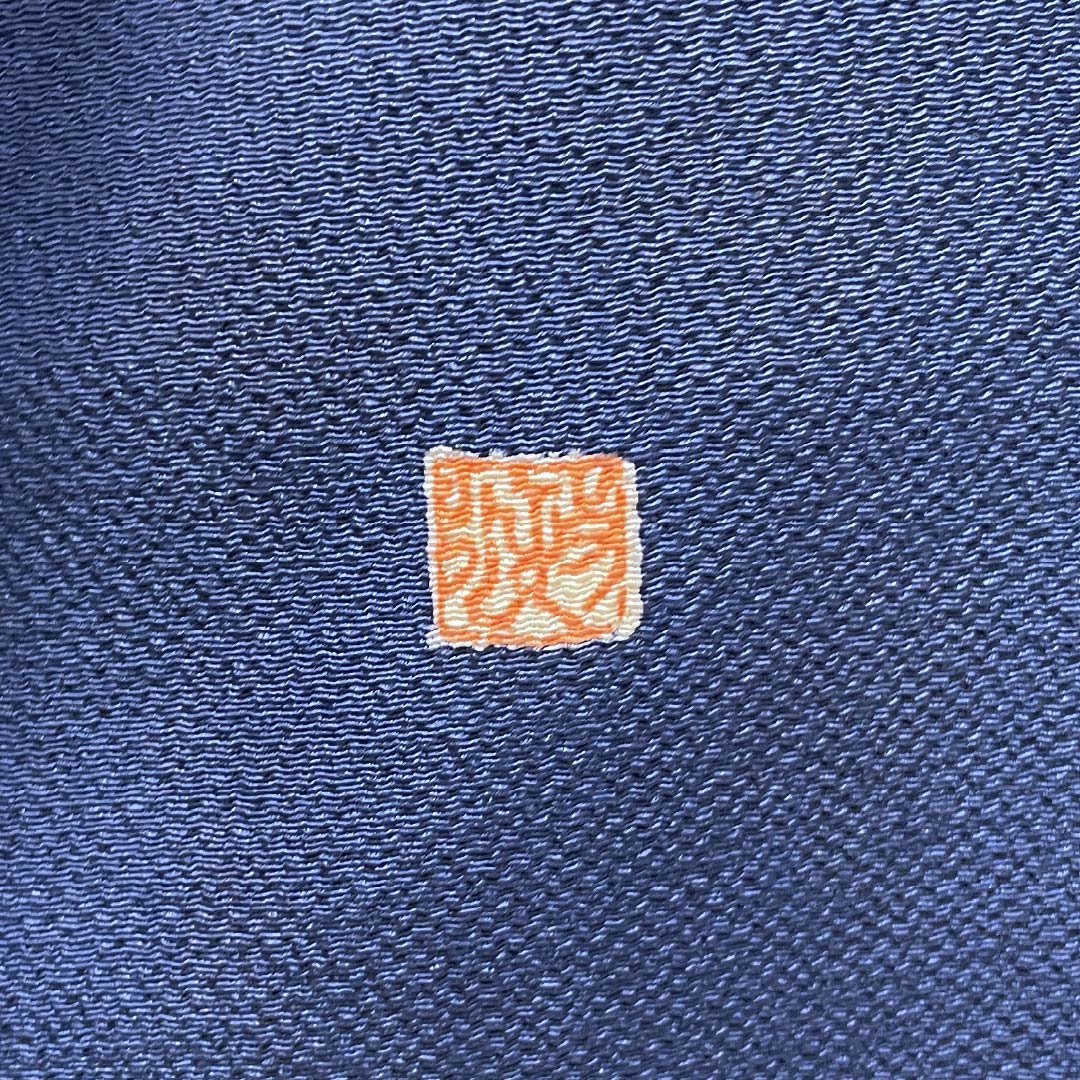 訪問着 正絹 Sランク 袷 身丈155cm 裄丈63cm 紺色（こんいろ） ちりめん地 辻ヶ花 紺系 1112006292318