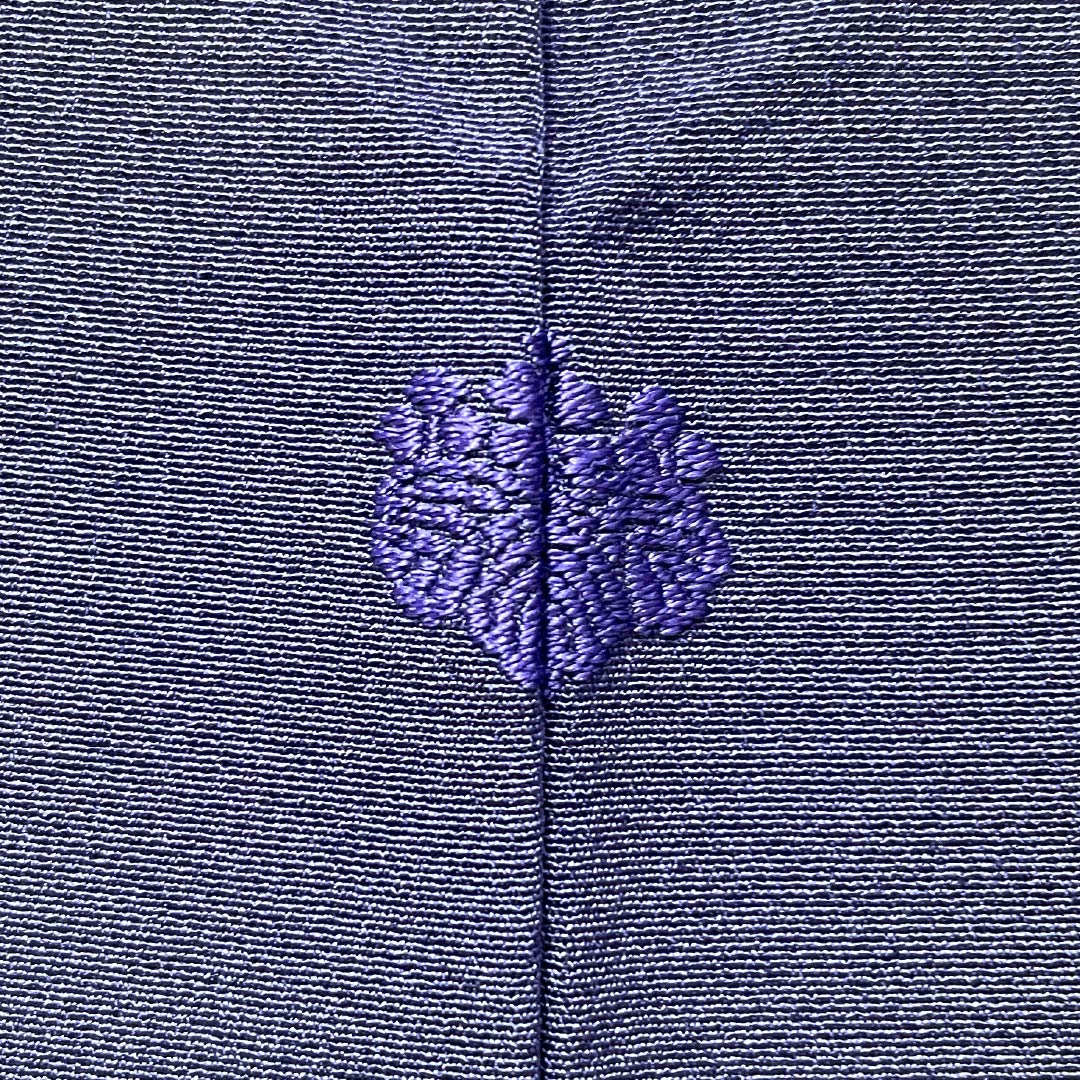 訪問着 正絹 Sランク 袷 身丈158cm 裄丈64.5cm 桔梗納戸色（ききょうなんどいろ） 五三桐 一つ紋 作家物 付下げ 草花 紫系 1112006982320