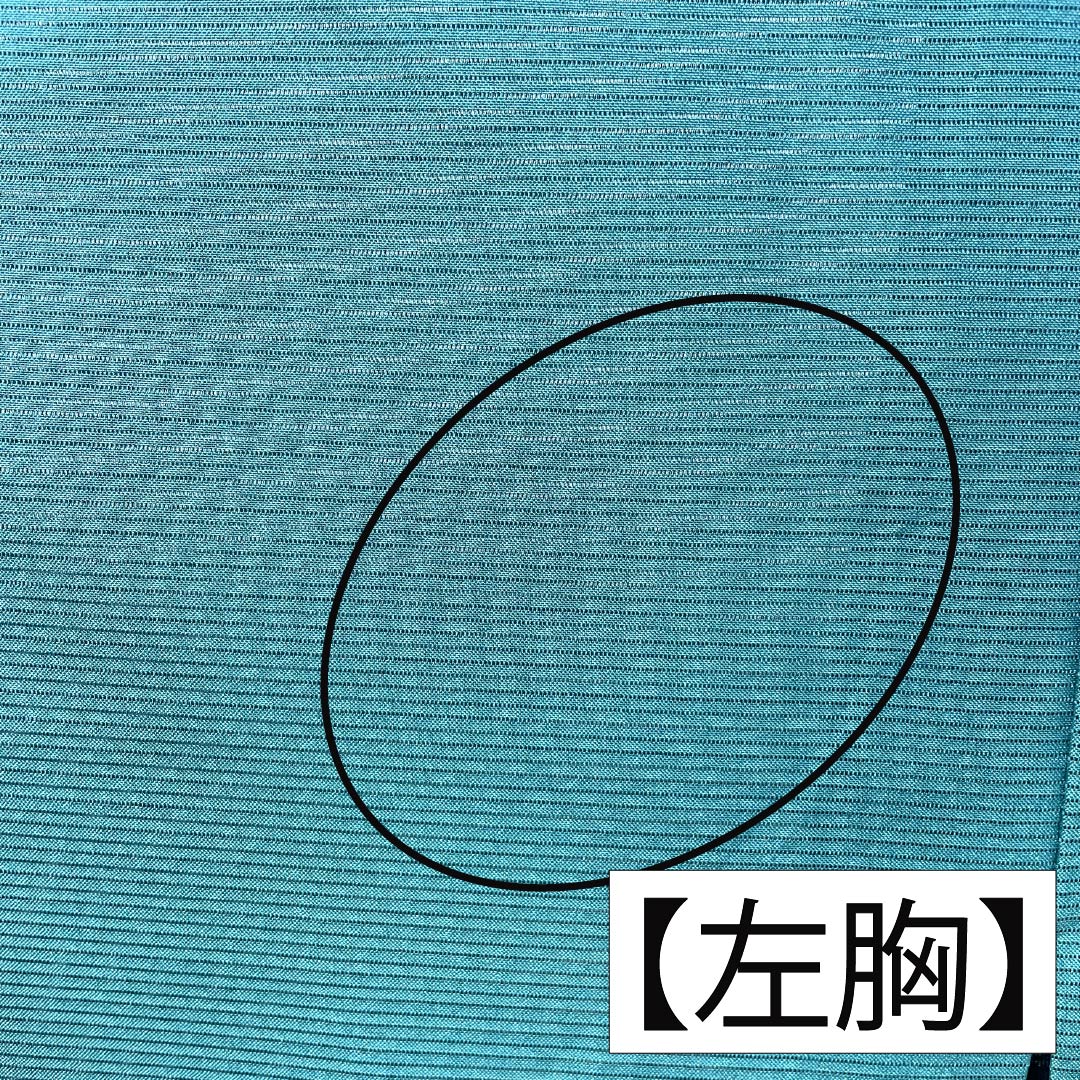 夏物 ポリエステル 色無地 Bランク 身丈161cm 裄丈66.5cm 織色（おりいろ） 洗える着物 素無地 絽 緑系 1132003924419