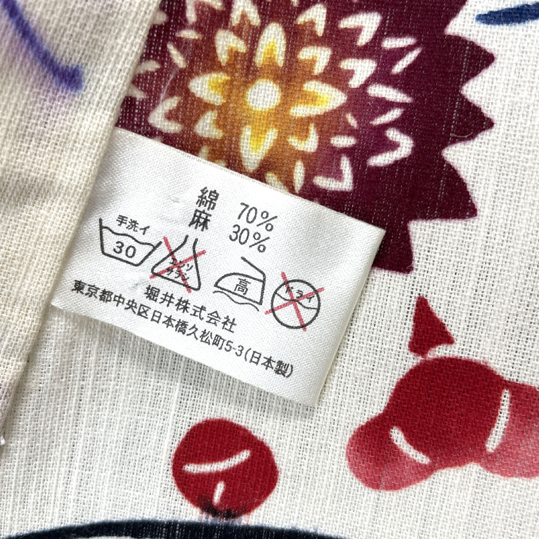 浴衣 しつけ糸付き 未使用品 乳白色 型染 綿麻 Sランク 単衣 身丈162cm 裄丈67cm クリーム系 1118002012415