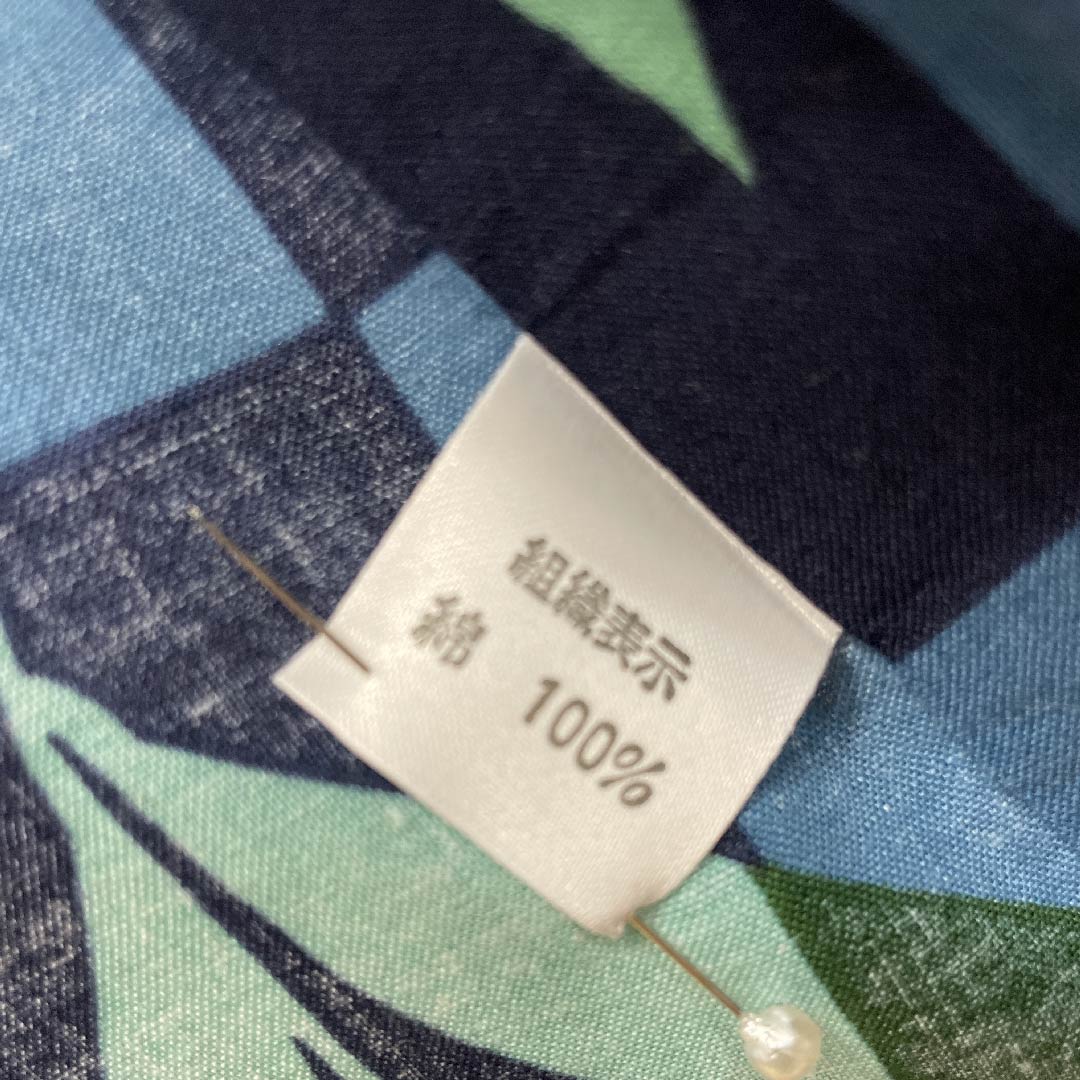 Yukata, dark blue, imitation saffron, checkered pattern, cotton, S rank, single layer, length 161cm, sleeve length 65.5cm, navy blue, 1118004112418