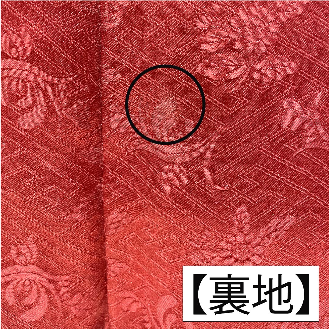 羽織 正絹 Sランク 身丈87cm 裄丈67cm 生臙脂色（しょうえんじいろ） 絞り 花 袷 赤系 1117001322912
