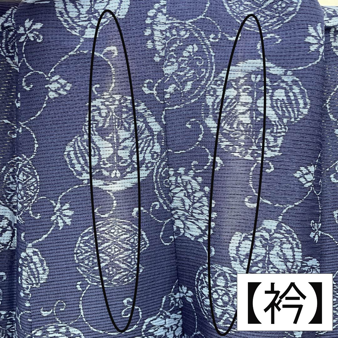 夏物 正絹 小紋 身丈163.5cm 裄丈63cm 紺色（こんいろ） 古典柄 型染 絽 Aランク 紺系 1132002713418