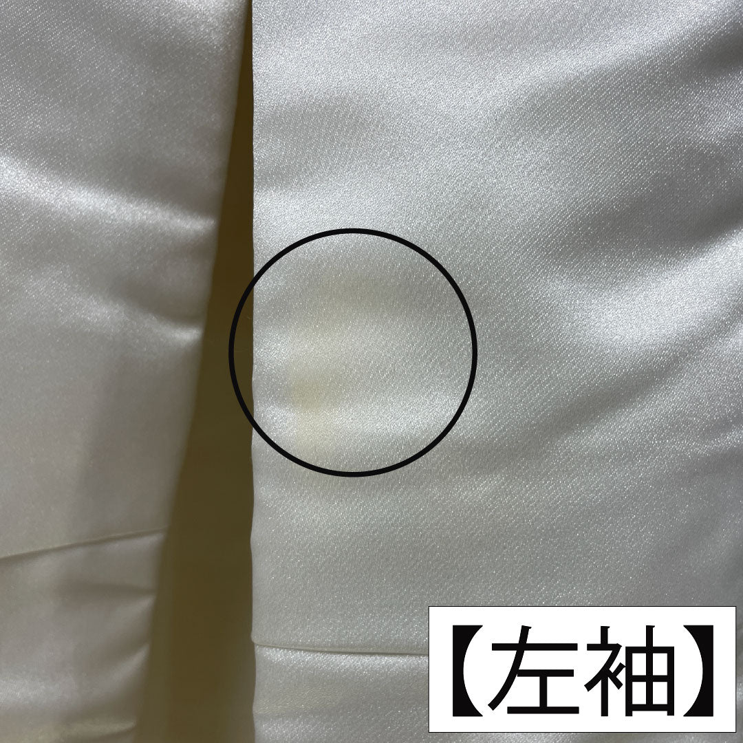 白無垢 正絹 Aランク 身丈180.5cm 裄丈64.5cm 唐織 鶴 草花模様 袷 白系 1110000983911
