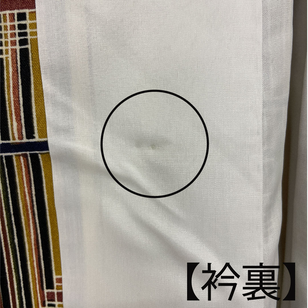 小紋 身丈159cm 裄丈63.5cm 単衣  幾何学模様  ウール Sランク 黒系 1115002062310