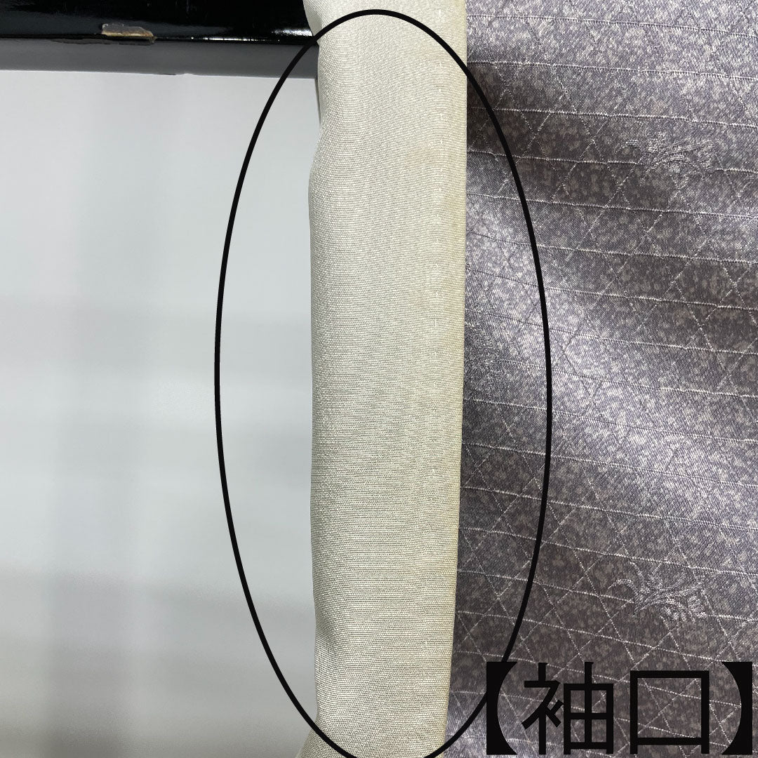 Homongi, pure silk, lined, length 161cm, sleeve length 65cm, dull purple, embroidery, A rank, gray, 1112003703422