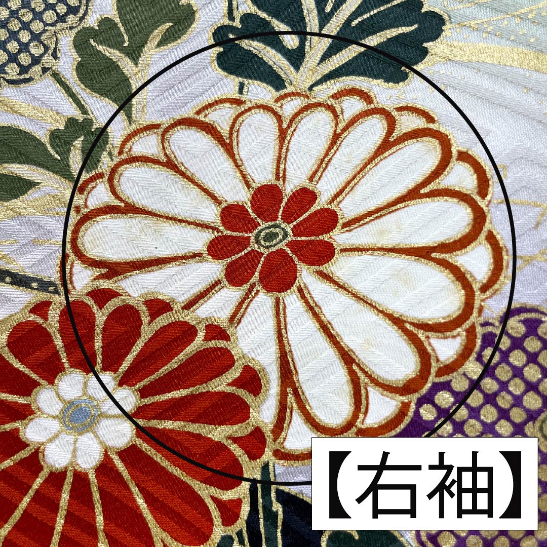 振袖 正絹 Aランク 身丈170.5cm 裄丈68.5cm 袷 山鳩色（やまばといろ） 京友禅 吉祥文様 梅 松 緑系 1113002173619