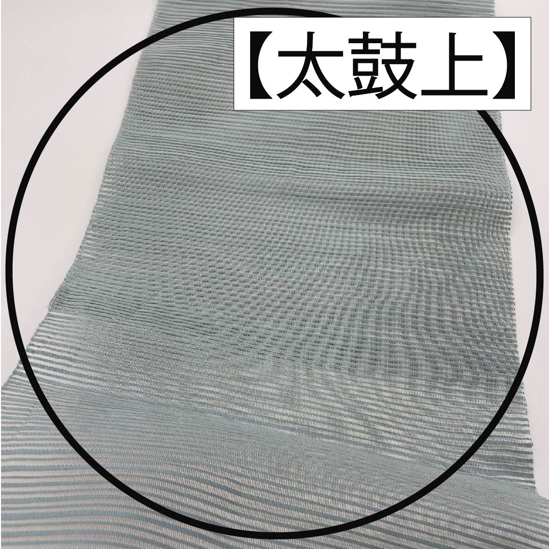 名古屋帯 藍白色（あいじろいろ） 夏帯 抽象模様 帯丈365cm 正絹 Sランク ポイント柄 カジュアル 水色系 1124008592324 松葉仕立て