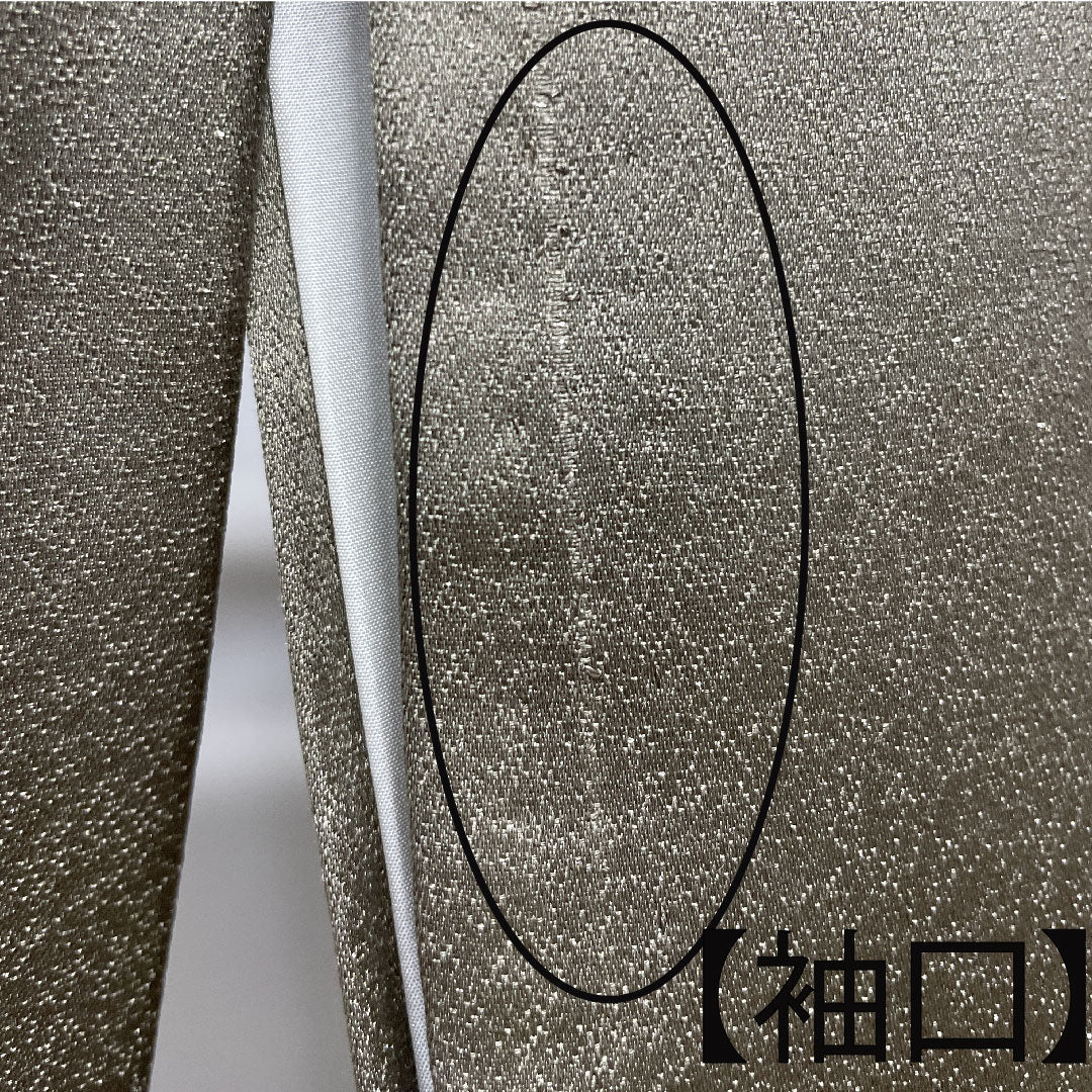 訪問着 正絹 袷 身丈162.5cm 裄丈67cm 砂色 銀通し MIKUMOコレクション 手描き ろうけつ染め 抽象模様 Aランク グレー系 1112003363422