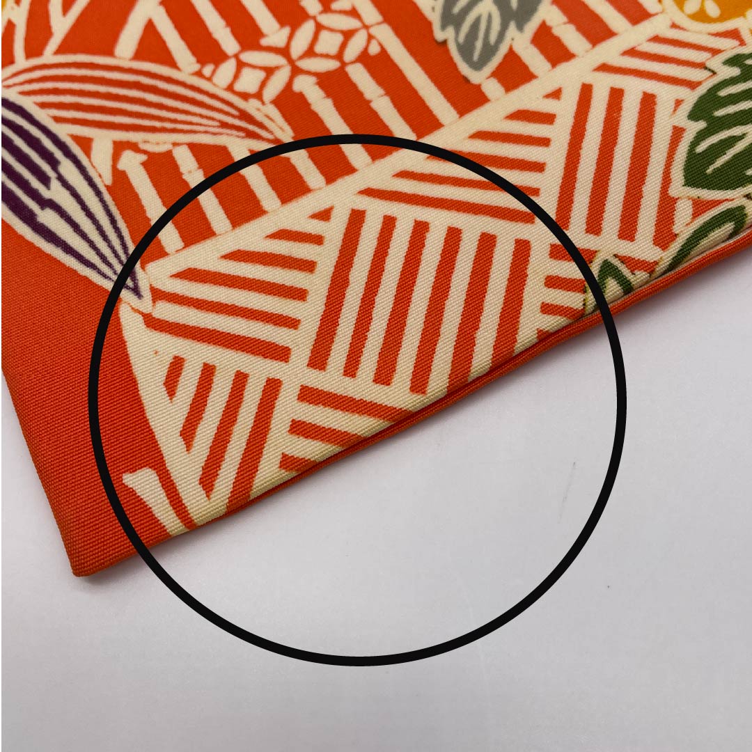 名古屋帯 コーラル色 京紅型 松竹梅 青海波 帯丈370cm 正絹 Aランク 全通 カジュアル 橙系 1124006653326 名古屋仕立て