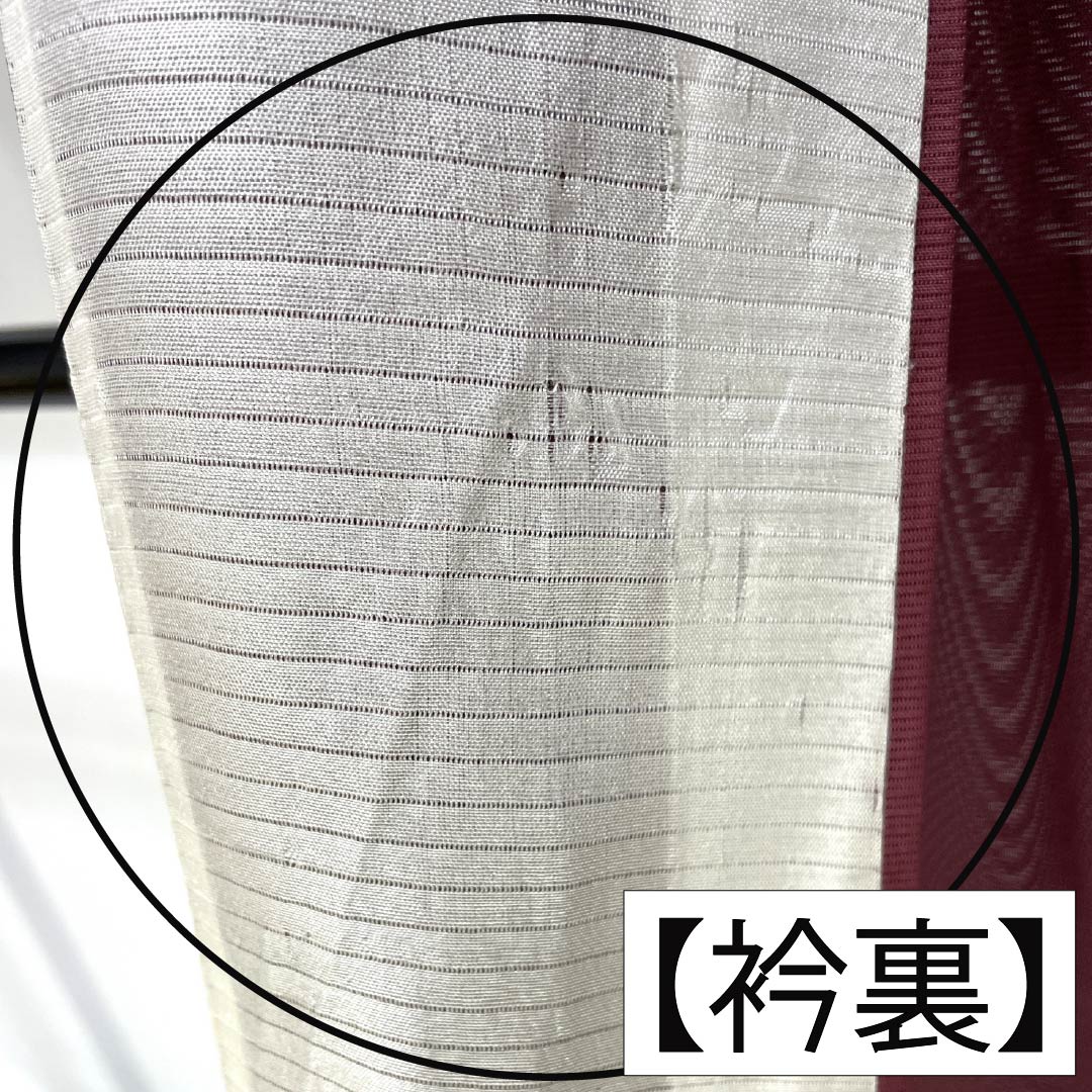 夏物 ポリエステル 色無地 Aランク 身丈154cm 裄丈65cm 蘇芳色（すおういろ） 洗える着物 素無地 絽 茶系 1132004173214